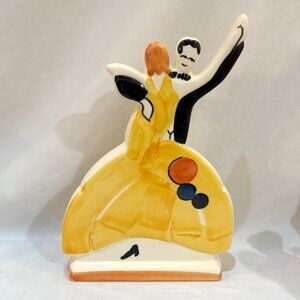 Past Times Hand Painted Clarice Cliff Age of Jazz Dancers Art Deco